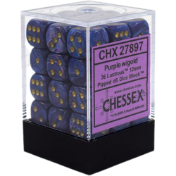 Lustrous Set of 36 D6 Dice (Purple/Gold)