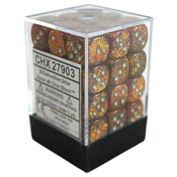 Glitter Set of 36 D6 Dice (Gold/Silver)