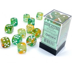 Nebula Set of 36 D6 Dice (Spring/White) Luminary 12mm