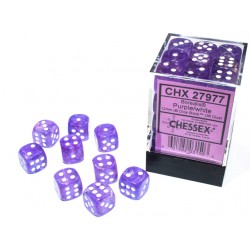 Luminary Set of 36 D6 Dice (Purple/White) 12mm