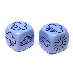 Opaque D6 Single Die (Light Blue/Blue Weather)18mm