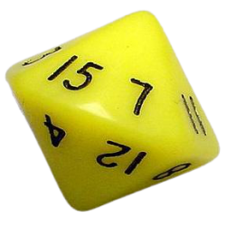Opaque D16 Single Die (Yellow/Black)
