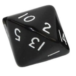 Opaque D16 Single Die (Black/White)