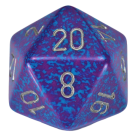 Speckled D20 34mm Single Die (Silver Tetra)