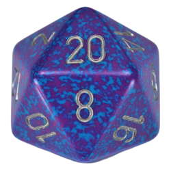 Speckled D20 34mm Single Die (Silver Tetra)
