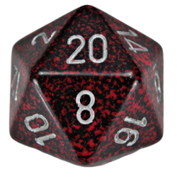 Speckled D20 34mm Single Die (Silver Volcano)