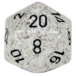 Speckled D20 34mm Single Die (Arctic Camo)