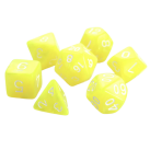 Poly Dice Set for RPGs (Yellow Swirl/White)