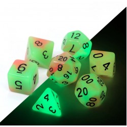 Poly Dice Set for RPGs (Poison Ivy Glow In The Dark)