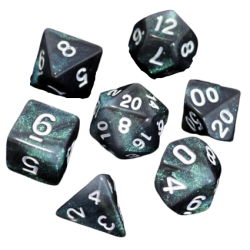 Poly Dice Set for RPGs (Everclear Aurora)
