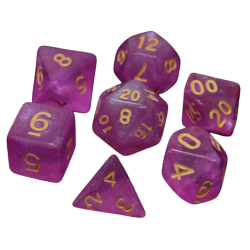 Poly Dice Set for RPGs (Sakura/Gold)