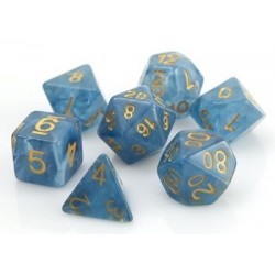 Poly Dice Set for RPGs (Sapphire/Gold)