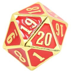 Metal MTG Roll Down Counter Shiny (Gold/Red)