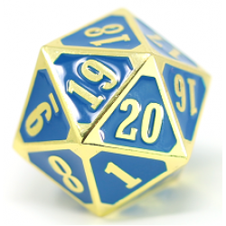 Metal MTG Roll Down Counter Shiny (Gold/Sapphire)