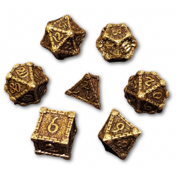 Blood Dagger Solid Metal 7 Piece Dice Set (Gold)
