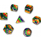 Pride Solid Metal 7 Piece Dice Set (Rainbow)