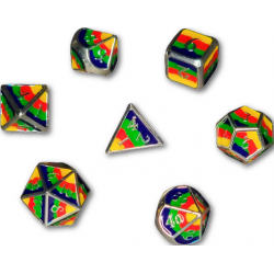 Pride Solid Metal 7 Piece Dice Set (Rainbow)