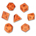 Red Tourmaline 7 Piece Dice Set (Red/Black)