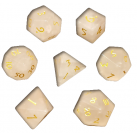 Rose Quartz 7 Piece Dice Set (Pink/Gold)