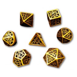 Snowflake Hollow Metal 7 Piece Dice Set (Bronze)