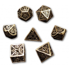 Snowflake Hollow Metal 7 Piece Dice Set (Silver)