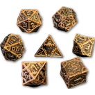 Steampunk Solid Metal 7 Piece Dice Set (Bronze)