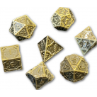 Steampunk Solid Metal 7 Piece Dice Set (Gold)