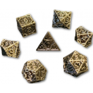 Steampunk Solid Metal 7 Piece Dice Set (Silver)