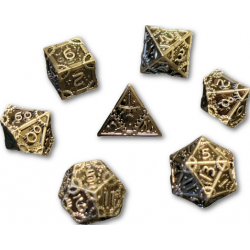 Steampunk Solid Metal 7 Piece Dice Set (Silver)