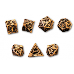 Steel Dragon Hollow Metal 7 Piece Dice Set (Bronze)