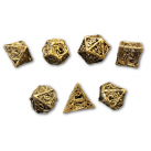 Steel Dragon Hollow Metal 7 Piece Dice Set (Gold)