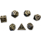 Steel Dragon Hollow Metal 7 Piece Dice Set (Silver)