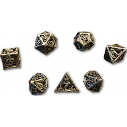 Steel Dragon Hollow Metal 7 Piece Dice Set (Silver)