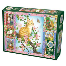 Cobble Hill: Blossoms and Kittens Quilt | 1000 Piece Puzzle